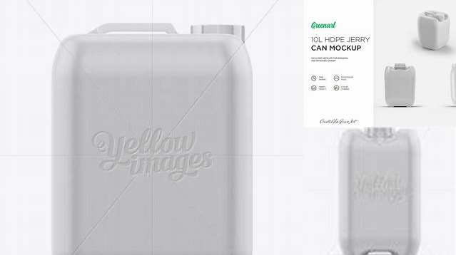 7820+ 10L HDPE Jerry Can PSD Mockup Front & Side View Eye-Level Shot Download Premium PSD Resource