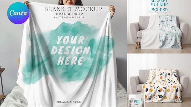 7823+ Fleece Blanket Mockup Free Smart PNG Image