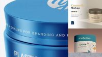 7824+ 50ml Matte Metallic Cream Jar PSD Mockup High-Angle Shot Creative Design PSD Free Download