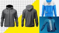 7825+ Soccer Windbreaker PSD Mockup Back View Professional Photoshop Design Freebie