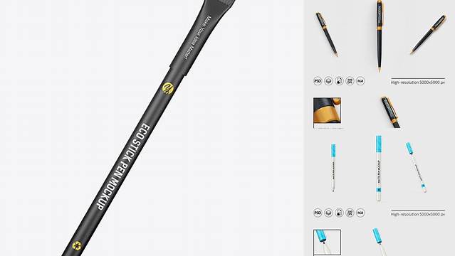 7831+ Eco Stick Pen PSD Mockup Top View Versatile and Modern PSD Mockup