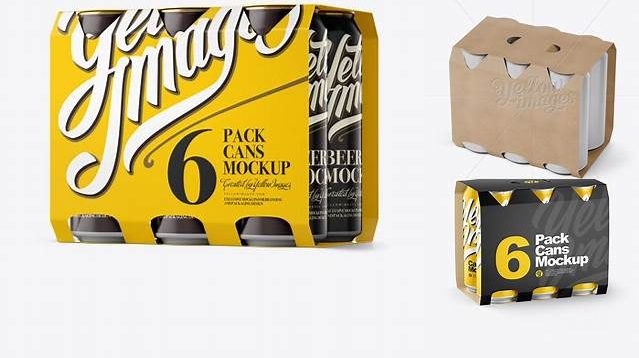 7833+ Paper 6 Pack Cans PSD Mockup Halfside View Eye-Level Shot Download Now Free PSD Template