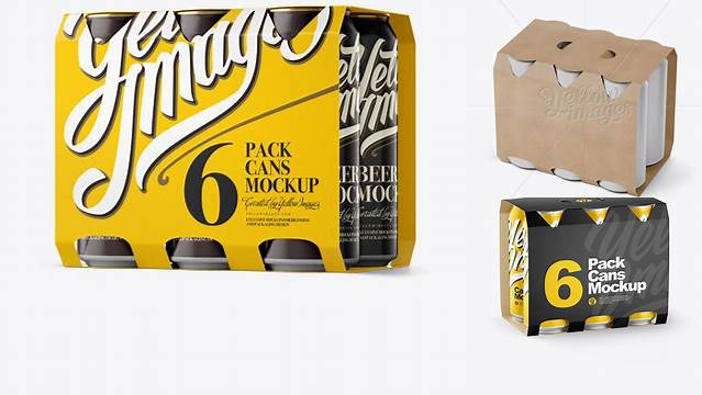 7833+ Paper 6 Pack Cans PSD Mockup Halfside View Eye-Level Shot Download Now Free PSD Template