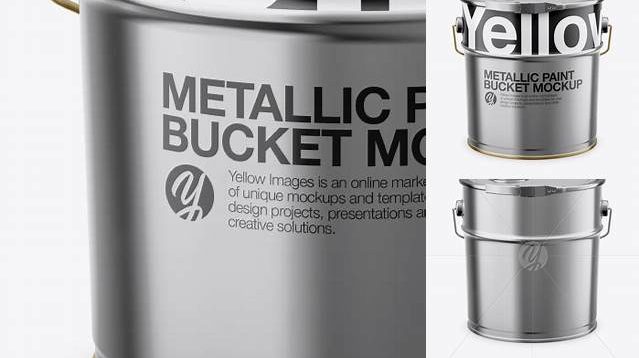 7837+ 10L Metallic Pail PSD Mockup Premium Free Graphic Resource