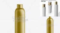 7837+ Gold Plastic Cosmetic Bottle with Cap 1000 ml Editable Photoshop File