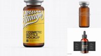 7839+ Amber Glass Cosmetic Bottle with Flip-Off Cap PSD Mockup Editable Design PSD File