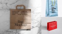 784+ Matte Metallic Paper Shopping Bag PSD Mockup Front View PSD Download