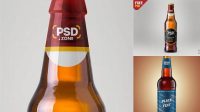 7840+ 330ml Green Bottle With Beer PSD Mockup Mockup PSD Free Download