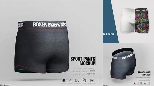 7843+ Boxer Briefs PSD Mockup Back View Versatile PSD Mockup File