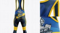 7845+ Men’s Cycling Bib Knickers PSD Mockup Back View Free Premium Photoshop Template Download