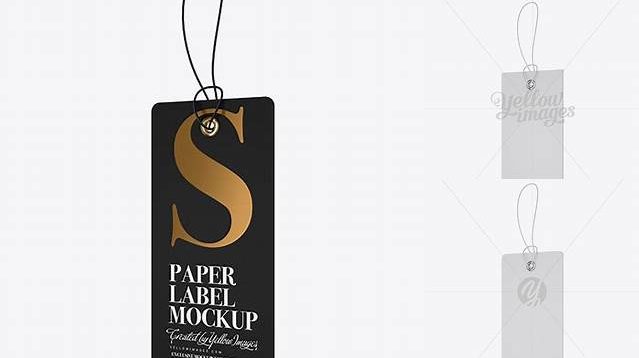 7846+ Textured Paper Label With Rope PSD Mockup Half Side View High-Resolution PSD Download