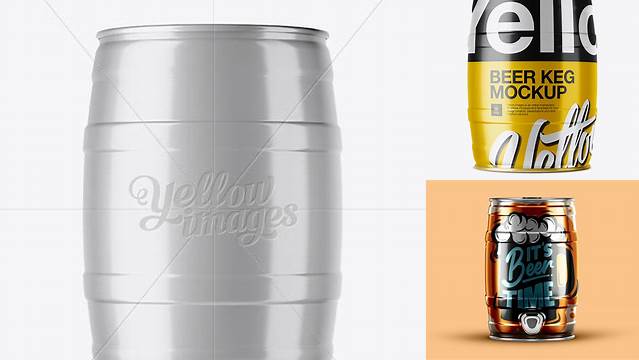 785+ 5L Beer Keg PSD Mockup Back View Eye-Level Shot High-Quality Digital Mockup Resource