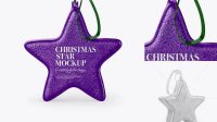 7851+ ?hristmas Chocolate Foil-Wrapped Star PSD Mockup Front View Layered Photoshop Template