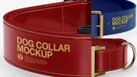 7854+ Glossy Dog Collar PSD Mockup Front View High-Angle Shot Exclusive and Stylish Design PSD