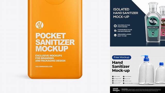 7855+ Pocket Hand Sanitizer Mockup Best for Showcase