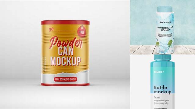 7859+ Glossy Powder Can PSD Mockup Free Design Resource