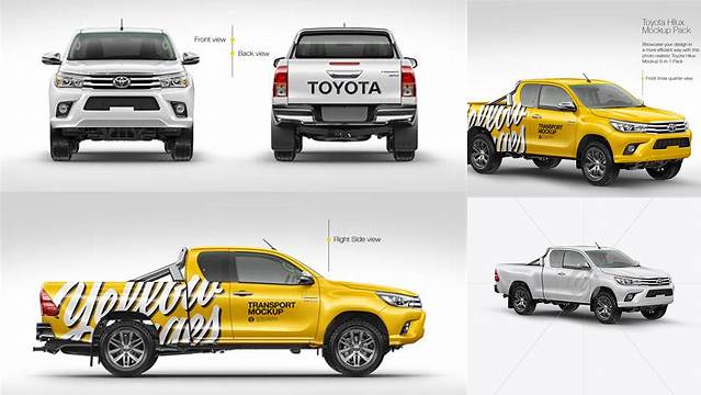 7859+ Toyota Hilux PSD Mockup Side View Editable Photoshop File