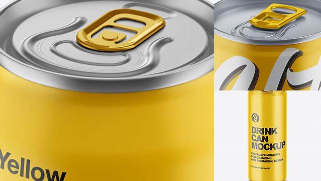 7862+ 250ml Matte Aluminium Can PSD Mockup High-Angle Shot Customizable Design Files