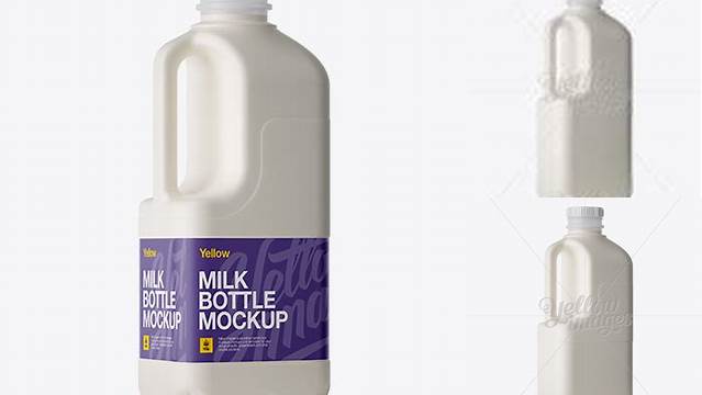 7864+ Frosted Plastic Milk Jug PSD Mockup Halfside Back View Versatile Mockup for Designers