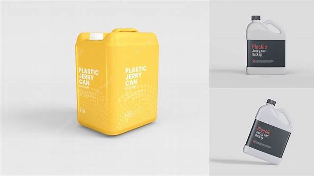 7864+ Metallic Plastic Jerry Can PSD Mockup Front View Free Downloadable PSD