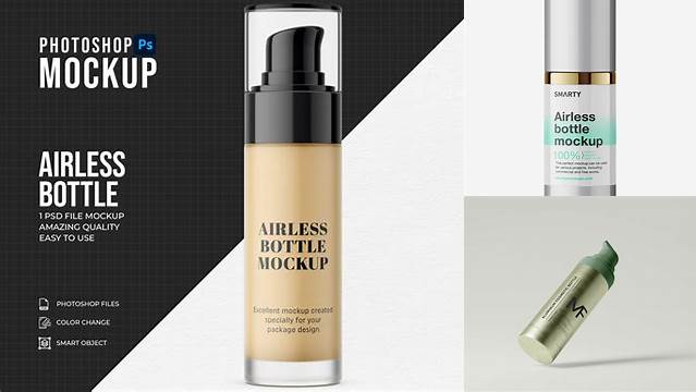 7871+ Airless Bottle Mockup Easy to Use PSD