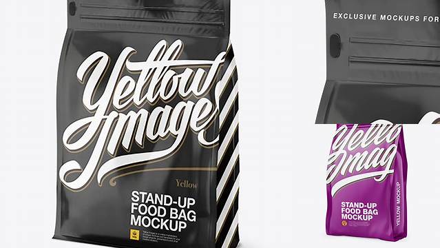 7871+ Matte Stand-up Bag PSD Mockup Half Side View Free Download Design Mockup