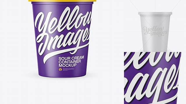 7875+ Matte Sour Cream Container PSD Mockup Easy Editable