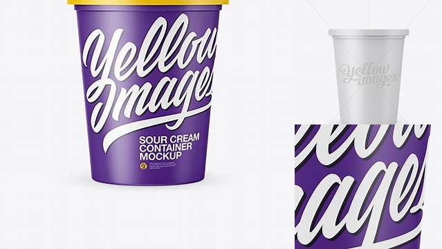 7875+ Matte Sour Cream Container PSD Mockup Easy Editable