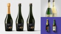 7877+ Champagne Bottle HQ PSD Mockup Photoshop Resource Free