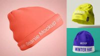 7878+ Beanie Hat PSD Mockup Side View Customizable PSD Templates