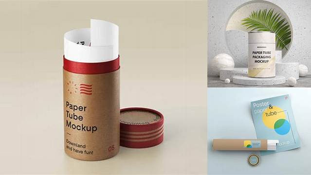 7879+ Big Paper Tube PSD Mockup – Front View Download Free