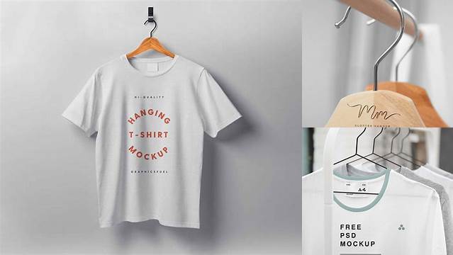 7883+ T-Shirt On Hanger PSD Mockup Professional Quality PSD Freebie