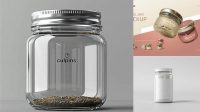 789+ Clear Glass Jar Mockup Fully Editable PSD Template