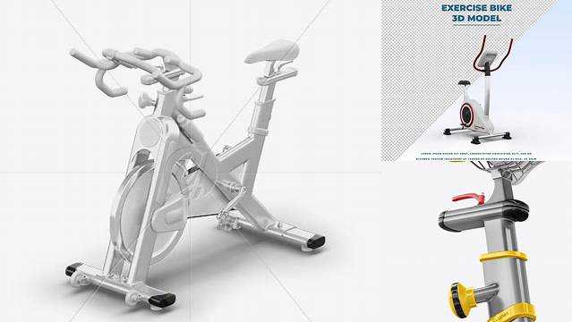 7894+ Exercise Bike PSD Mockup Half Side View Editable Photoshop Template Freebie