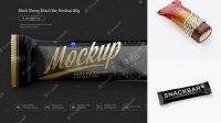 7895+ Glossy Snack Bar PSD Mockup Half Side Back View Exclusive Free Photoshop Asset