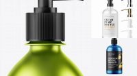 7895+ Metallic Liquid Soap Bottle with Pump PSD Mockup Stylish PSD for Free