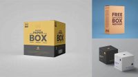 7897+ Square Paper Box PSD Mockup Half Side View Best for Showcase