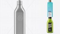 7898+ Matte Metallic Square Bottle With Pump PSD Mockup Customizable PSD Templates