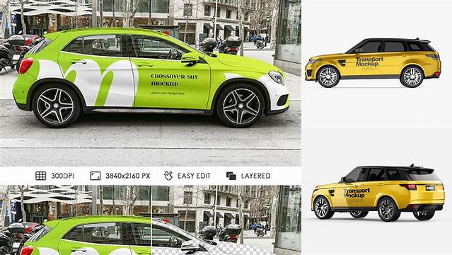 7898+ SUV ?rossover PSD Mockup Side View Free Photoshop Mockup Design