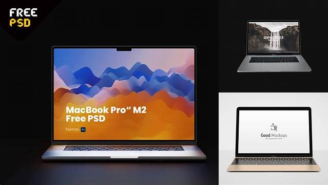 7899+ Apple MacBook Gold PSD Mockup Front View Elegant and Versatile PSD Resource