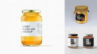 7900+ Creamed Honey Glass Jar PSD Mockup Halfside View Stylish Free PSD