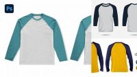 7900+ Mock Up Kaos Raglan High-Quality PSD