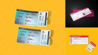 7902+ Plane Ticket Mockup Customizable PSD