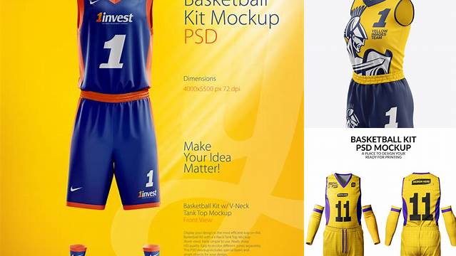 7902+ Women’s Basketball Kit PSD Mockup Side View Creative Layered Design File