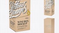 7903+ Kraft Paper Wine Box 70° Angle Free Photoshop Mockup Design