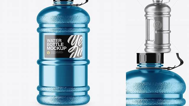 7907+ Metallic 2.2l Gym Water Bottle PSD Mockup Custom Design Freebie PSD