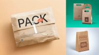 7909+ Kraft Package PSD Mockup Front View Layered PSD File Free Download