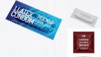 7910+ Rectangle Condom Sachet PSD Mockup Halfside View Editable Graphic Free PSD