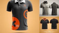 7912+ Men's Polo PSD Mockup Back View Unique and Editable PSD