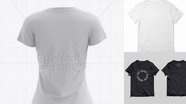 7917+ Women's T-Shirt Back View HQ PSD Mockup Fully Editable Photoshop PSD Free Download